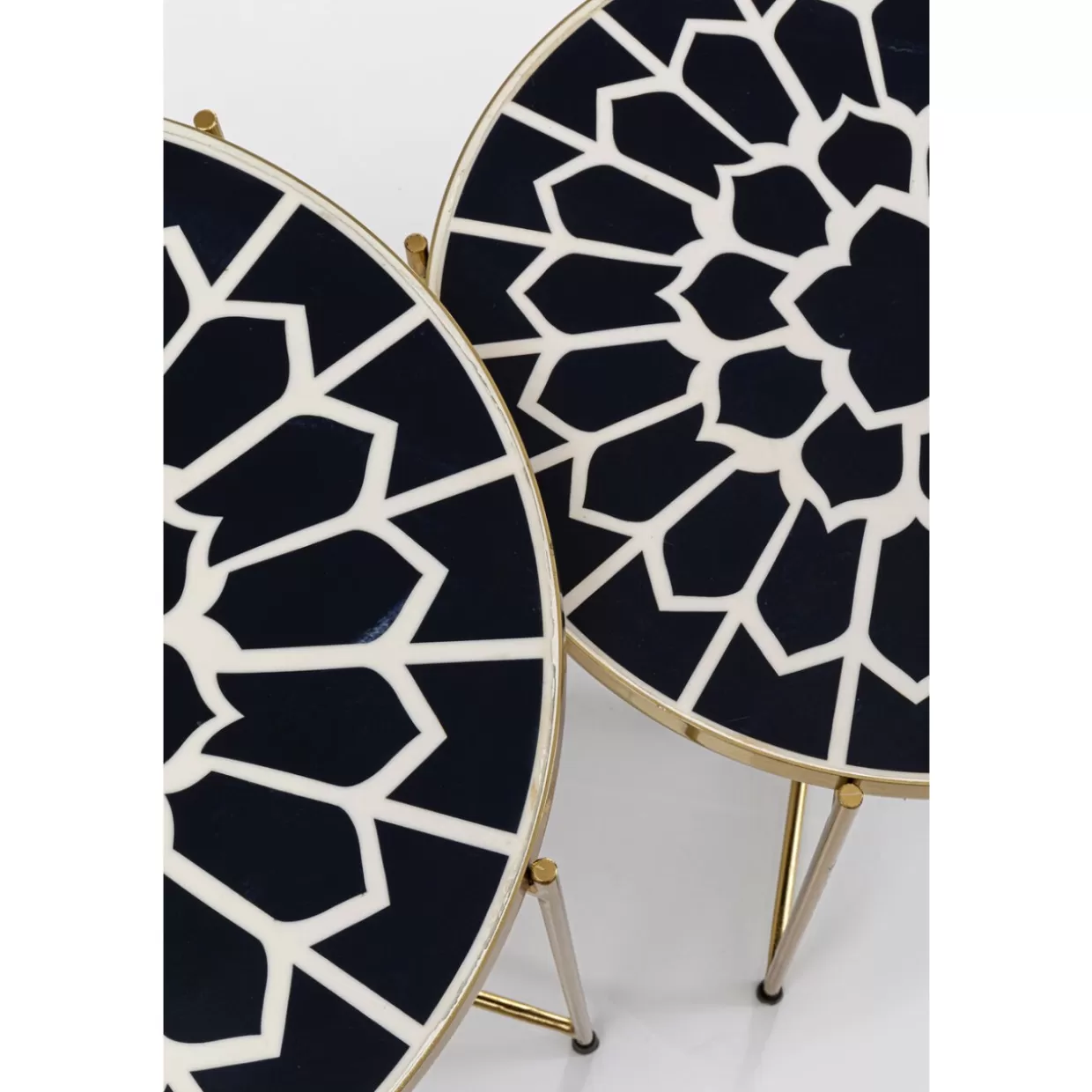 KARE Design - Tavolini Moderni Priya Schwarz, Set da 2 per Soggiorno con Finitura Antracite 

(：，