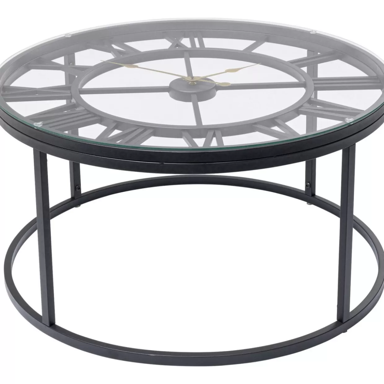 Tavolino moderno Roman in nero opaco KARE Design - Diametro 76 cm per soggiorno elegante