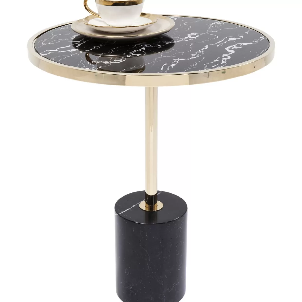 KARE Design Tavolino Moderno San Remo - Base Nera Ø46cm