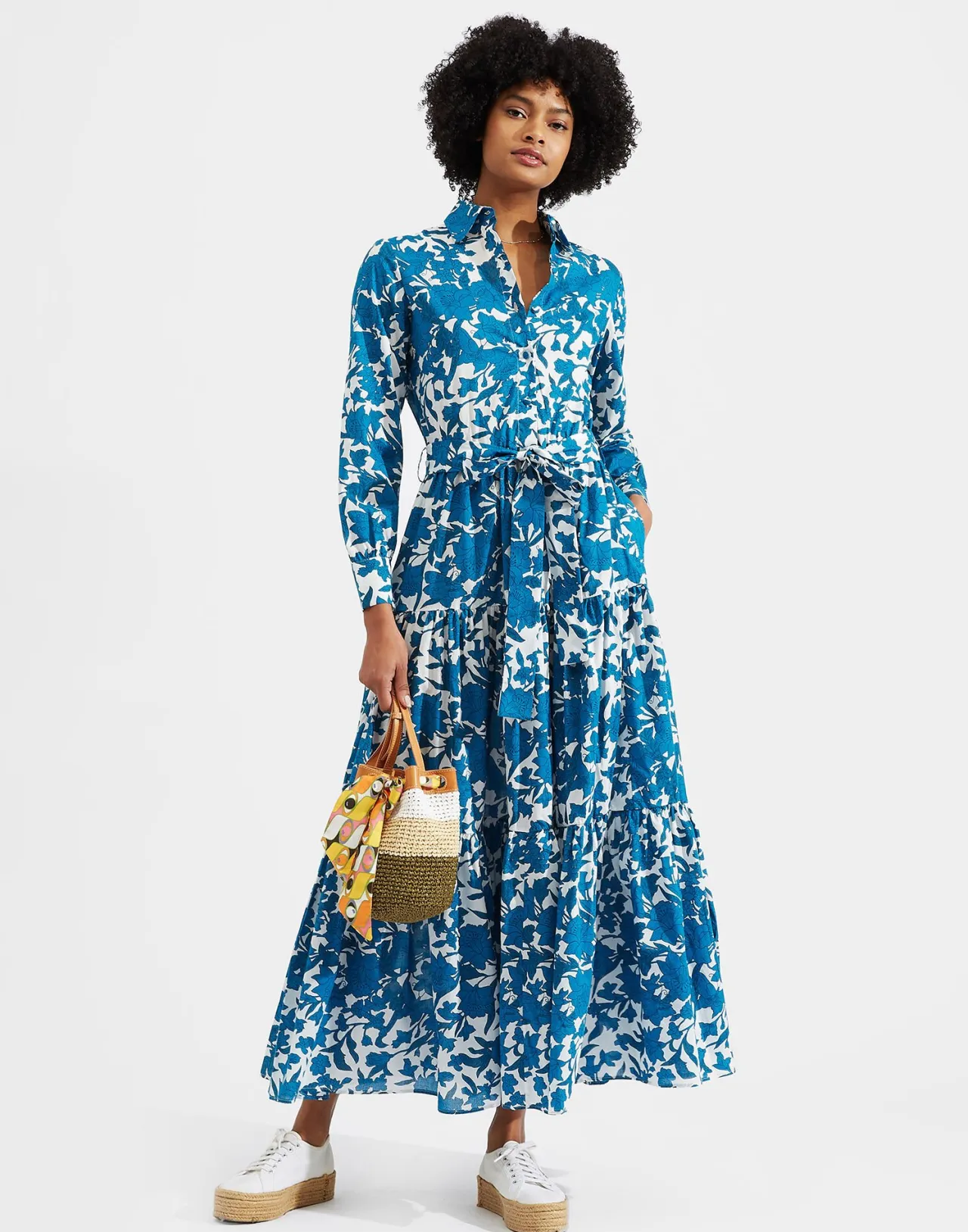 Abito Estivo Bellini in Voile di Cotone - Tonalità Blu Giglio, Collezione Esclusiva Double-J