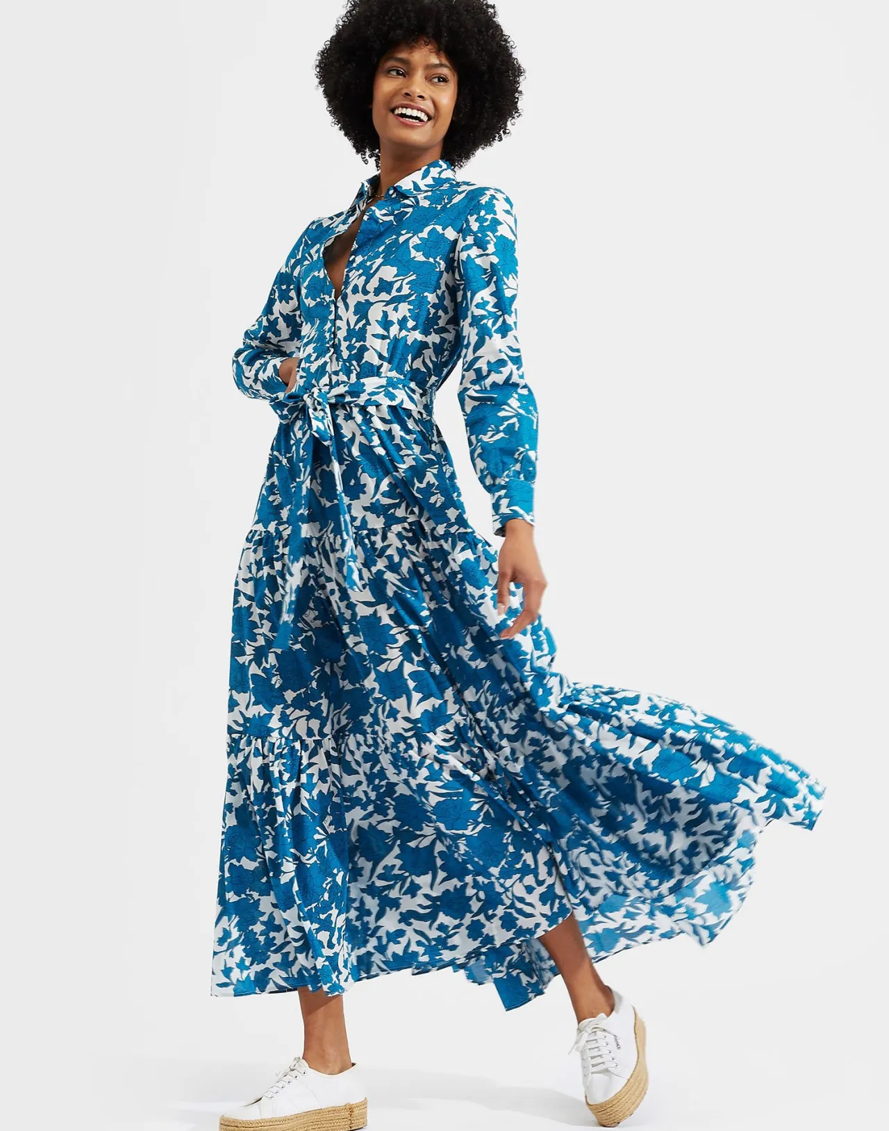Abito Estivo Bellini in Voile di Cotone - Tonalità Blu Giglio, Collezione Esclusiva Double-J