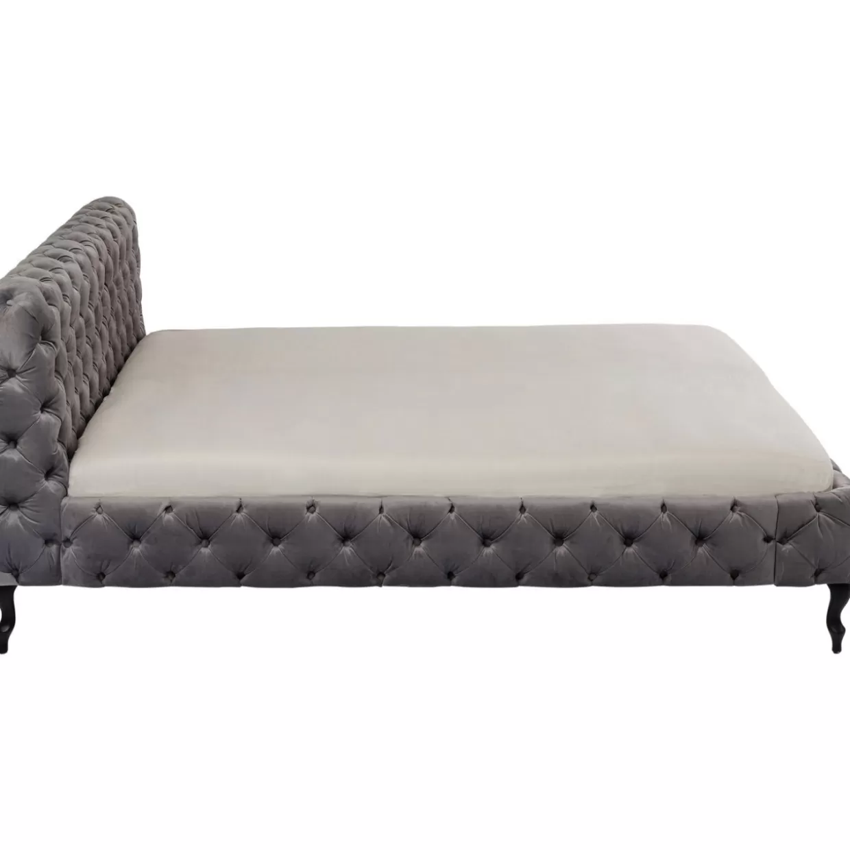 KARE Design - Letto Matrimoniale Desire in Velluto Grigio Luna, 180x200 cm