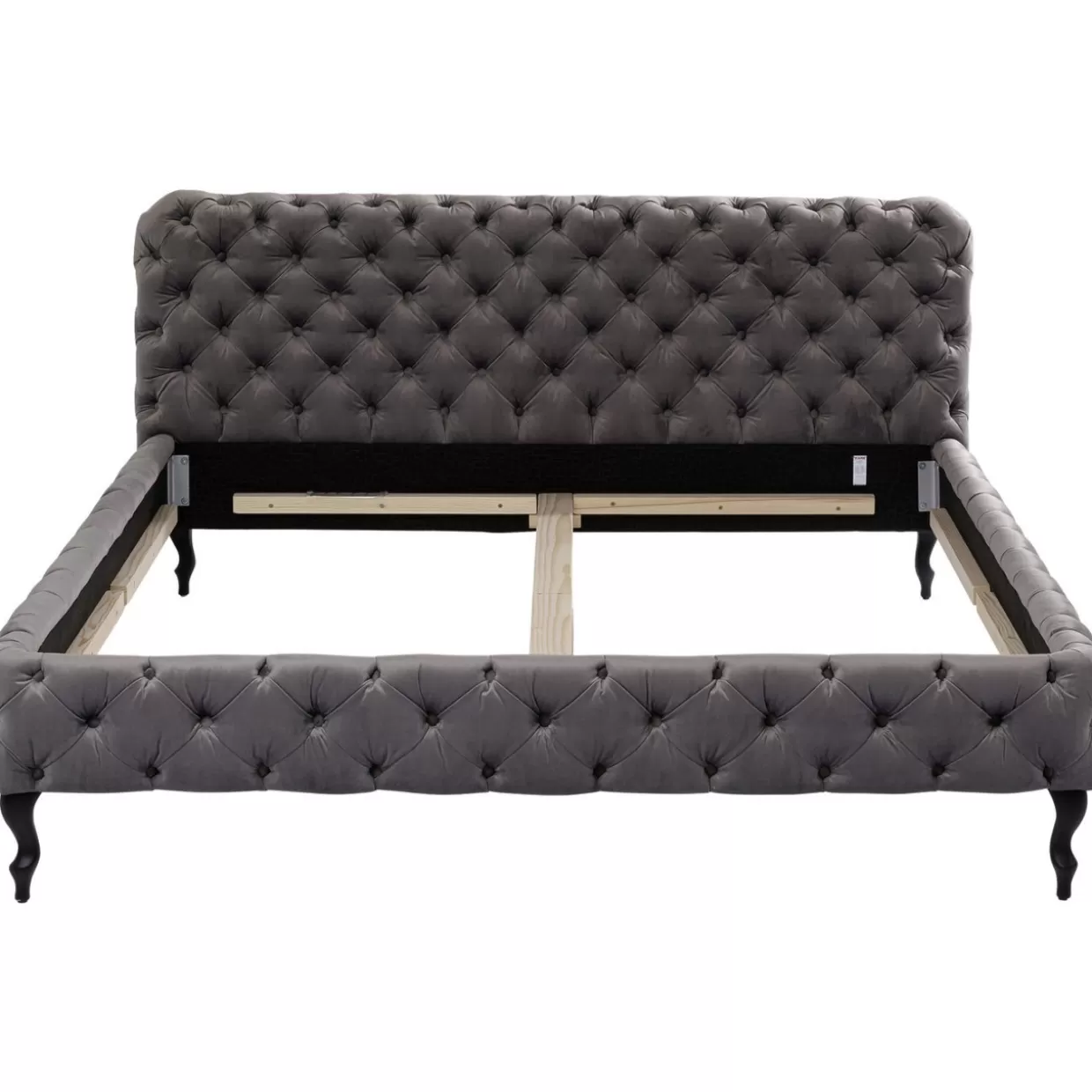 KARE Design - Letto Matrimoniale Desire in Velluto Grigio Luna, 180x200 cm