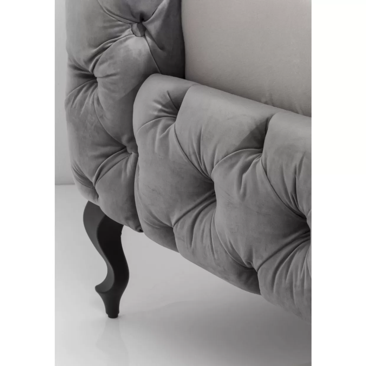 KARE Design - Letto Matrimoniale Desire in Velluto Grigio Luna, 180x200 cm