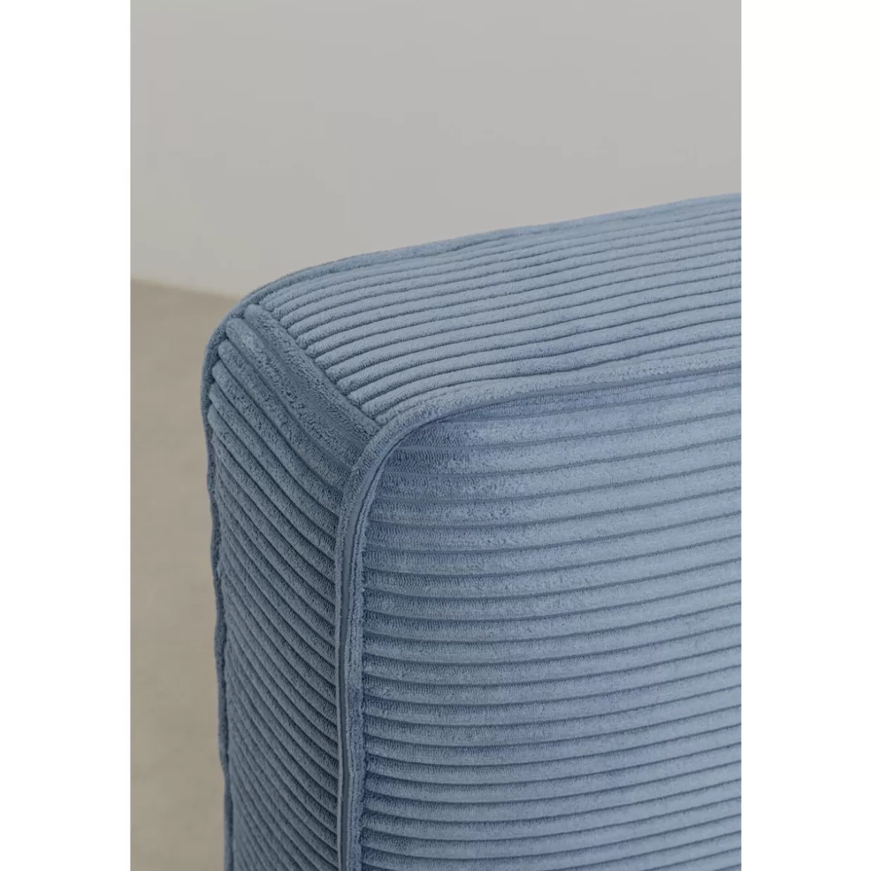 KARE Design Letti - Modello EastSide Cord in Tonalità Blu, Letto Matrimoniale 180x200 cm con Rivestimento in Tessuto Elegante