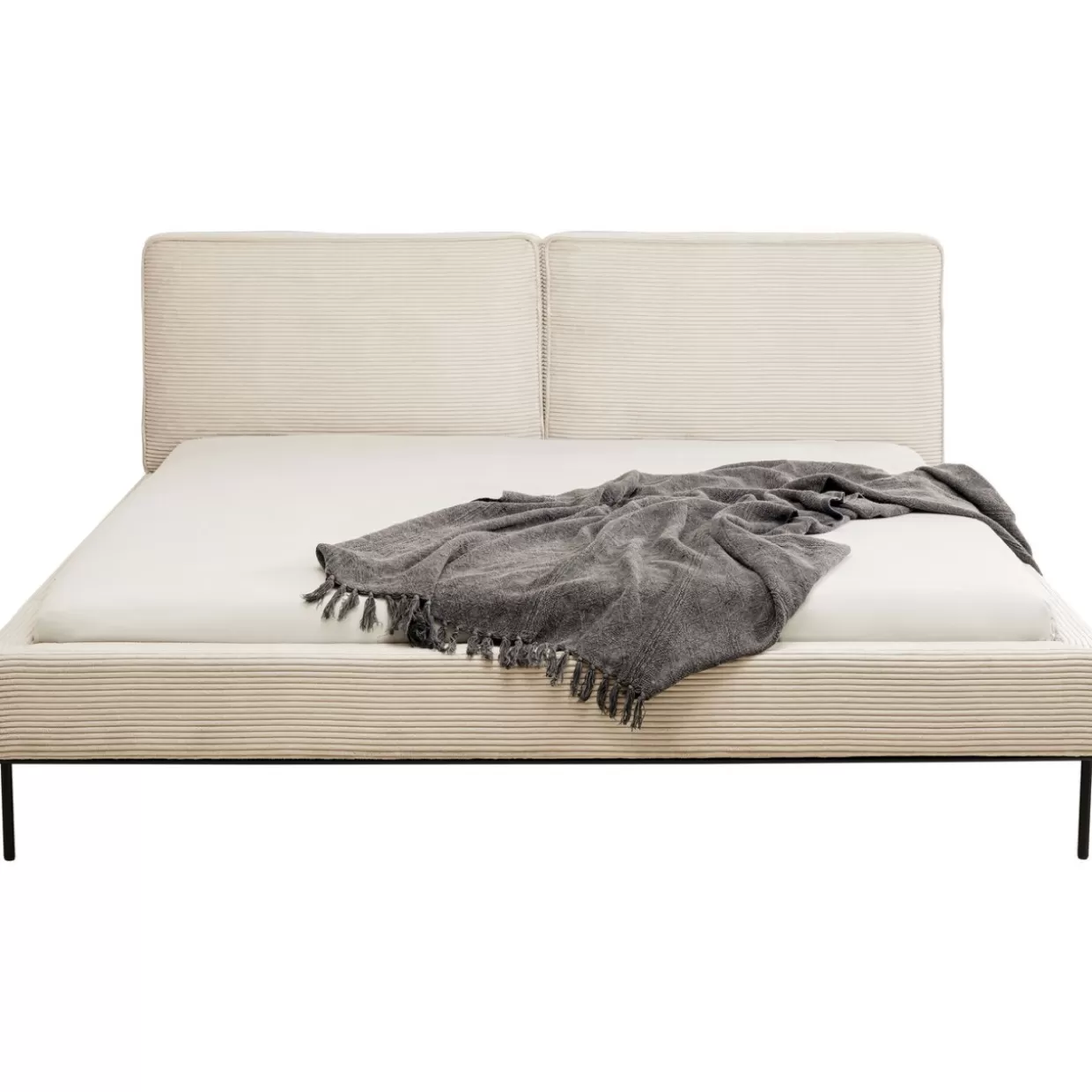 Letto Matrimoniale East Side - KARE Design | Struttura in Corde e Rivestimento Crema 160x200 cm