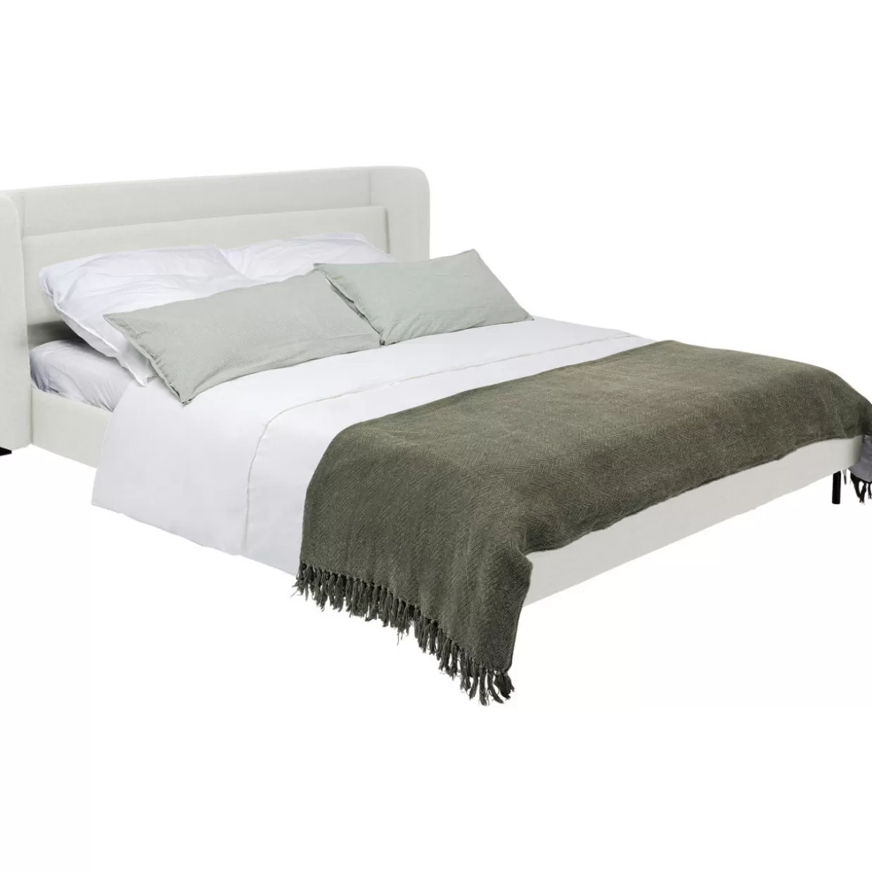 Letto Matrimoniale Tivoli Crema KARE Design 180x200 - Linea Moderna con Testiera Imbottita, Materasso Incluso
