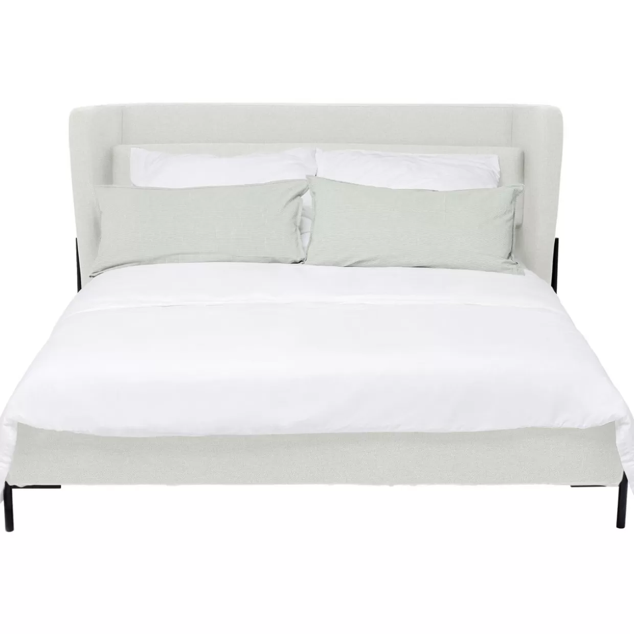 Letto Matrimoniale Tivoli Crema KARE Design 180x200 - Linea Moderna con Testiera Imbottita, Materasso Incluso