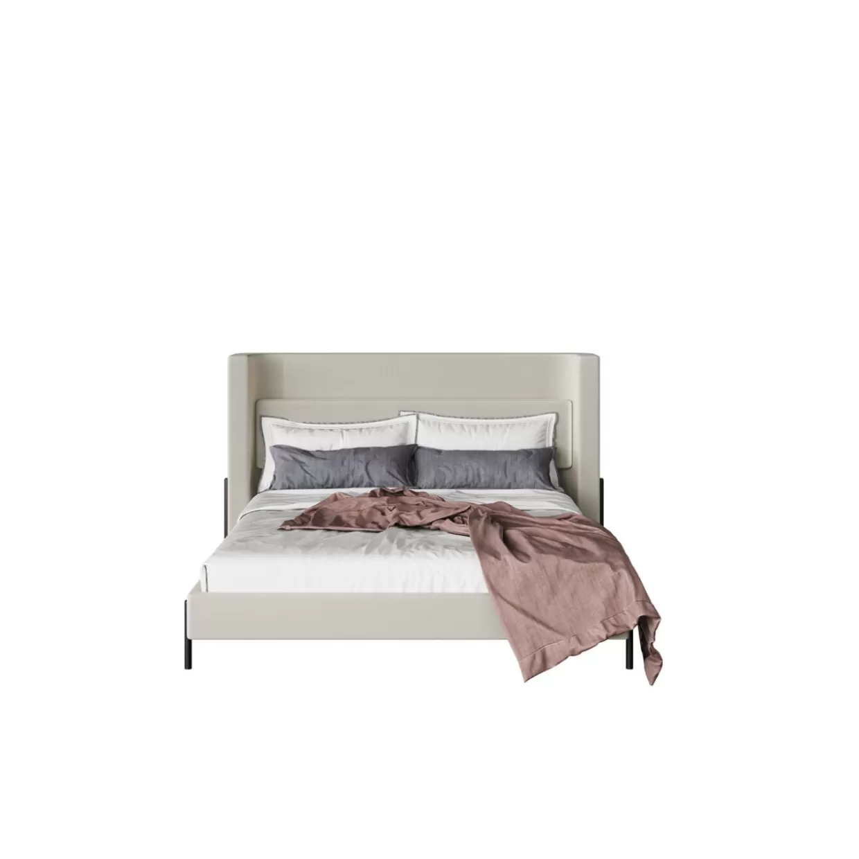Letto Matrimoniale Tivoli Crema KARE Design 180x200 - Linea Moderna con Testiera Imbottita, Materasso Incluso