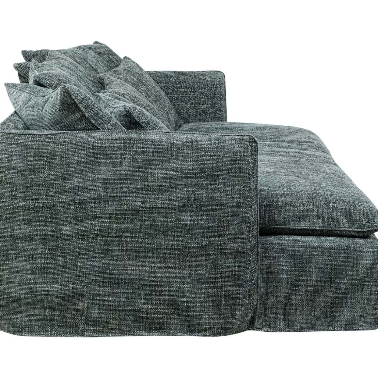 Divano Sofà Design KARE Boheme 230 cm - Rivestimento in Velvet Verde Acqua con Stile Bohemien, Schienale Modulare e Gambe in Legno per Salotti Spaziosi
