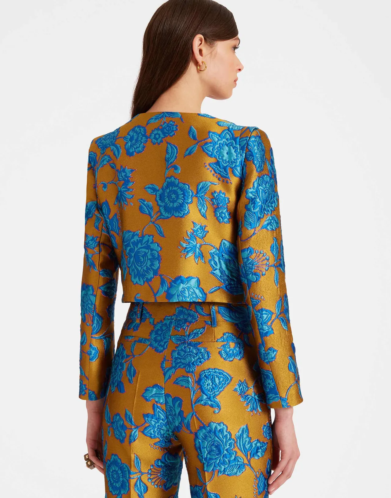 Giacca Elegante con Ricami Bijoux Turchese - Trama Jacquard di Lusso by La DoubleJ