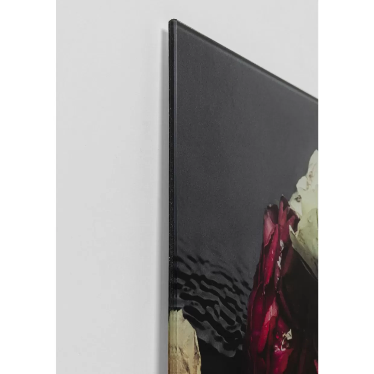 Raffinata decorazione murale KARE - Opera in vetro artistico con dama floreale - Quadro moderno 120x120 cm per interni