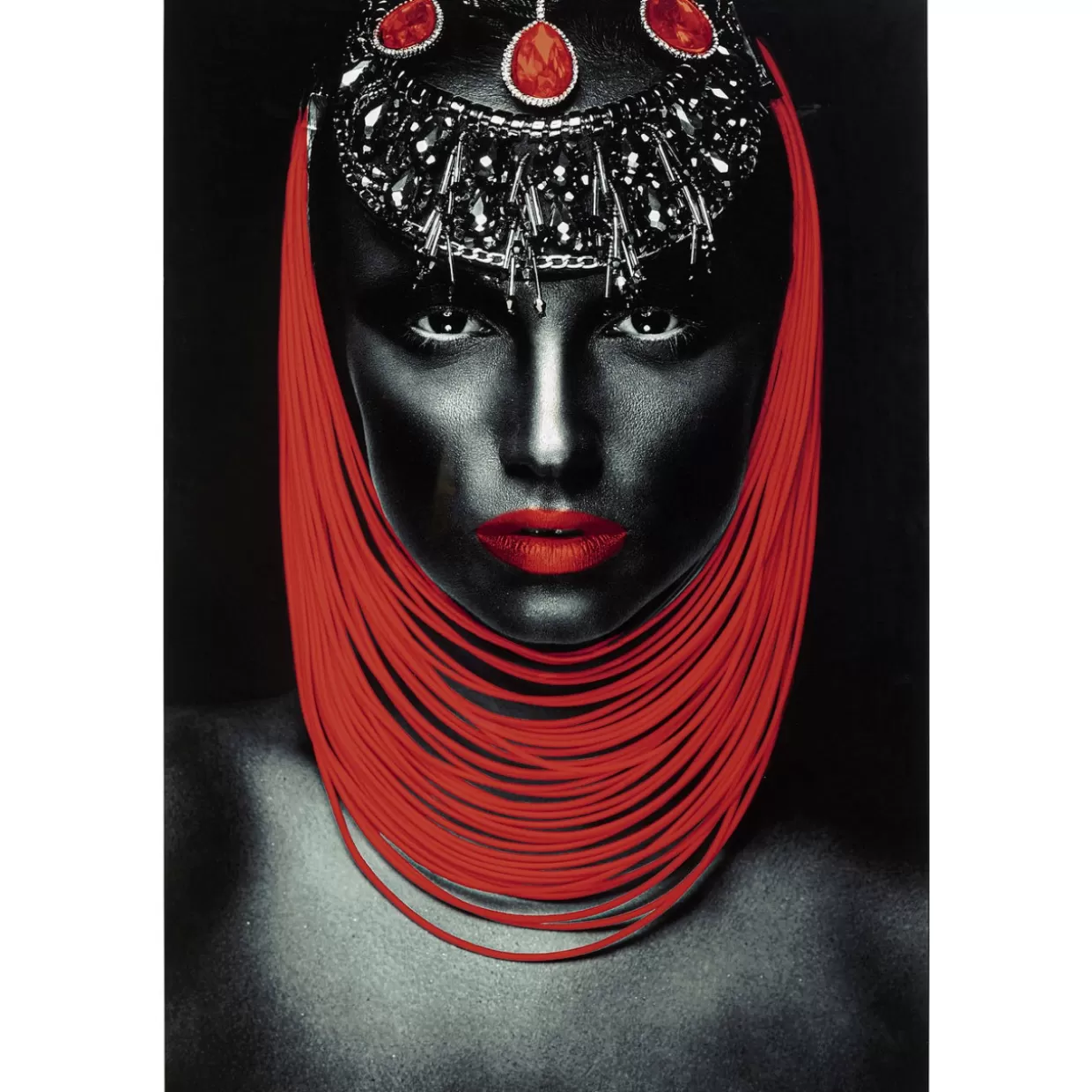 Quadro Moderno Labbra Rosse in Vetro - Decorazione Murale 80x120 cm KARE Design