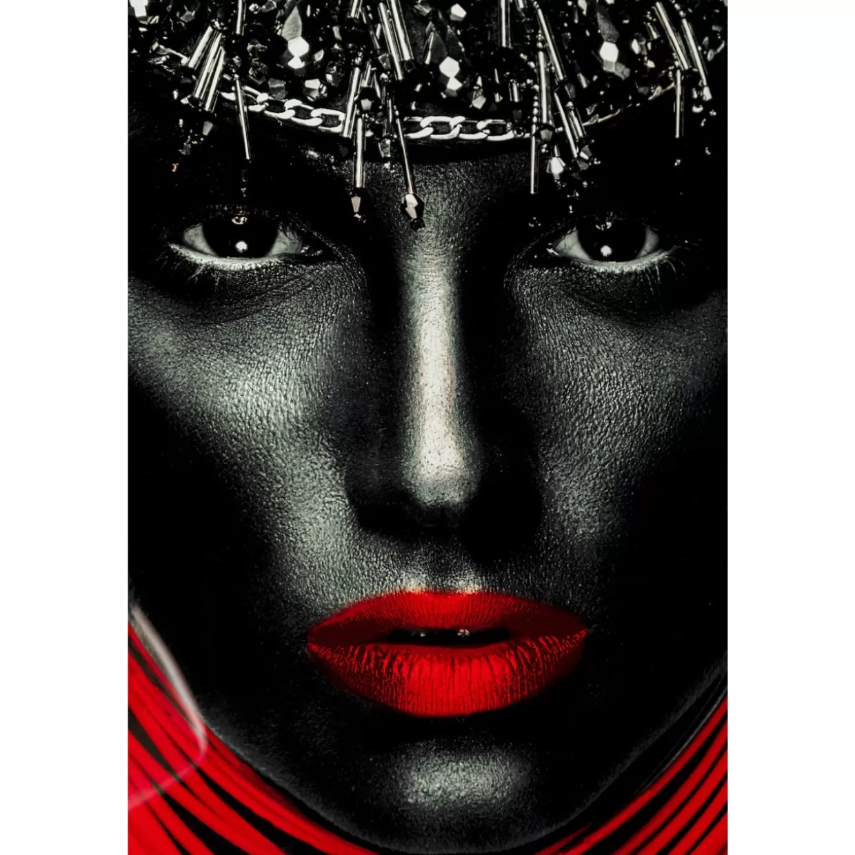 Quadro Moderno Labbra Rosse in Vetro - Decorazione Murale 80x120 cm KARE Design