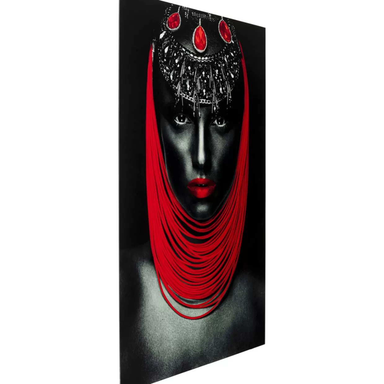 Quadro Moderno Labbra Rosse in Vetro - Decorazione Murale 80x120 cm KARE Design