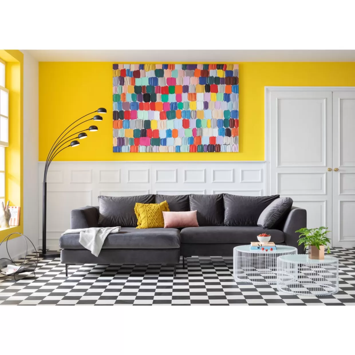 Quadro Moderno con Effetto Punti Colorati - Design Esclusivo KARE, Formato 140x200 cm