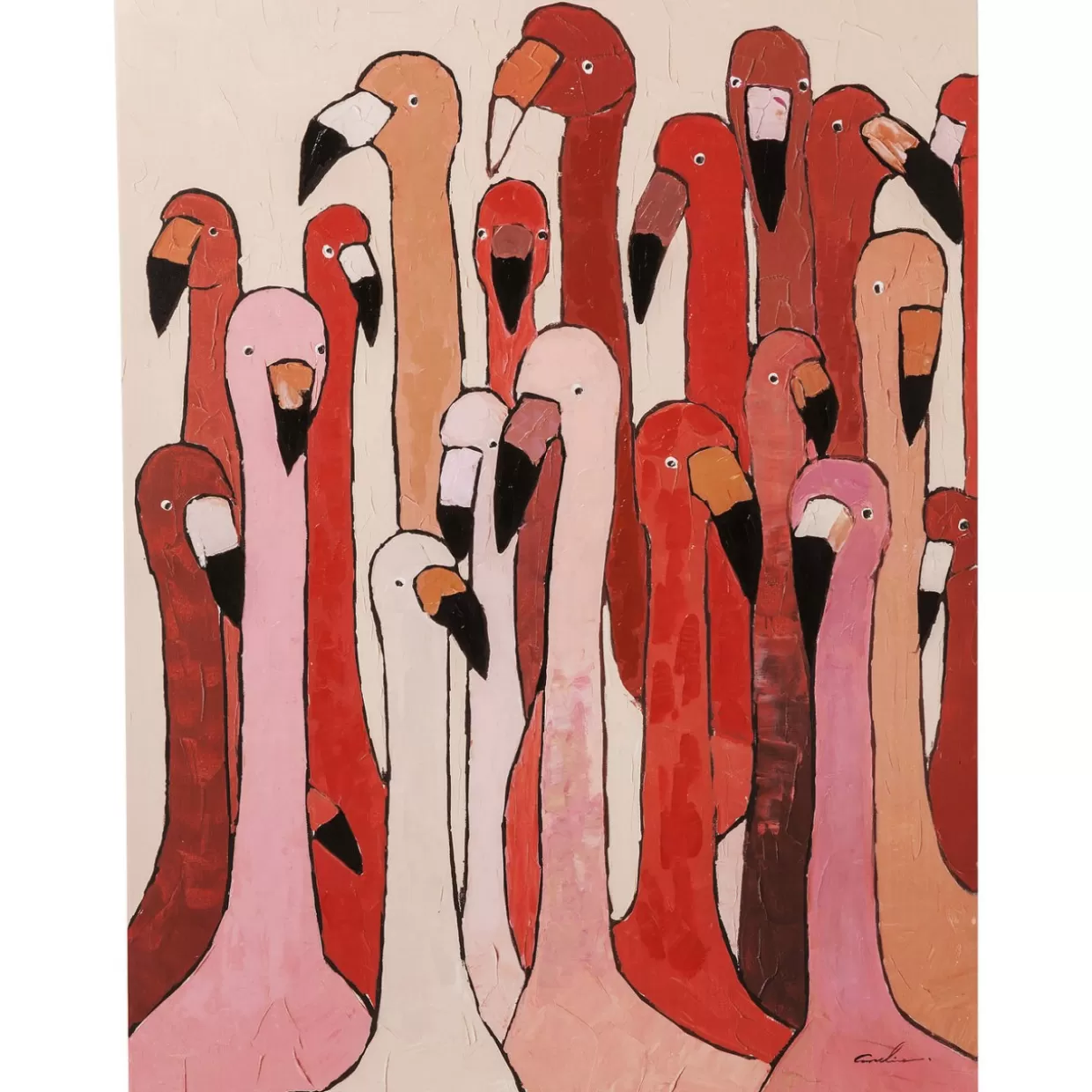 KARE Design Quadro Raffinato - Incontro di Fenicotteri Artistico 120x90 cm