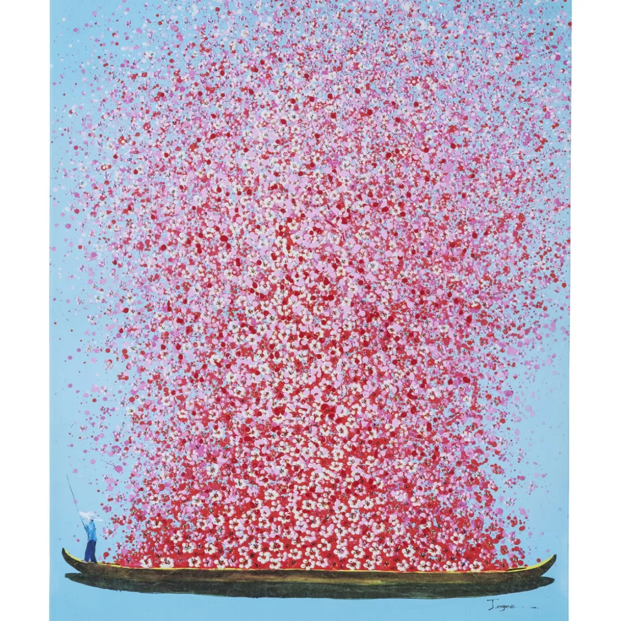 KARE Design Quadro Decorativo | Nave Fioritura in Tonalità Blu e Rosa, Formato 80x100 cm