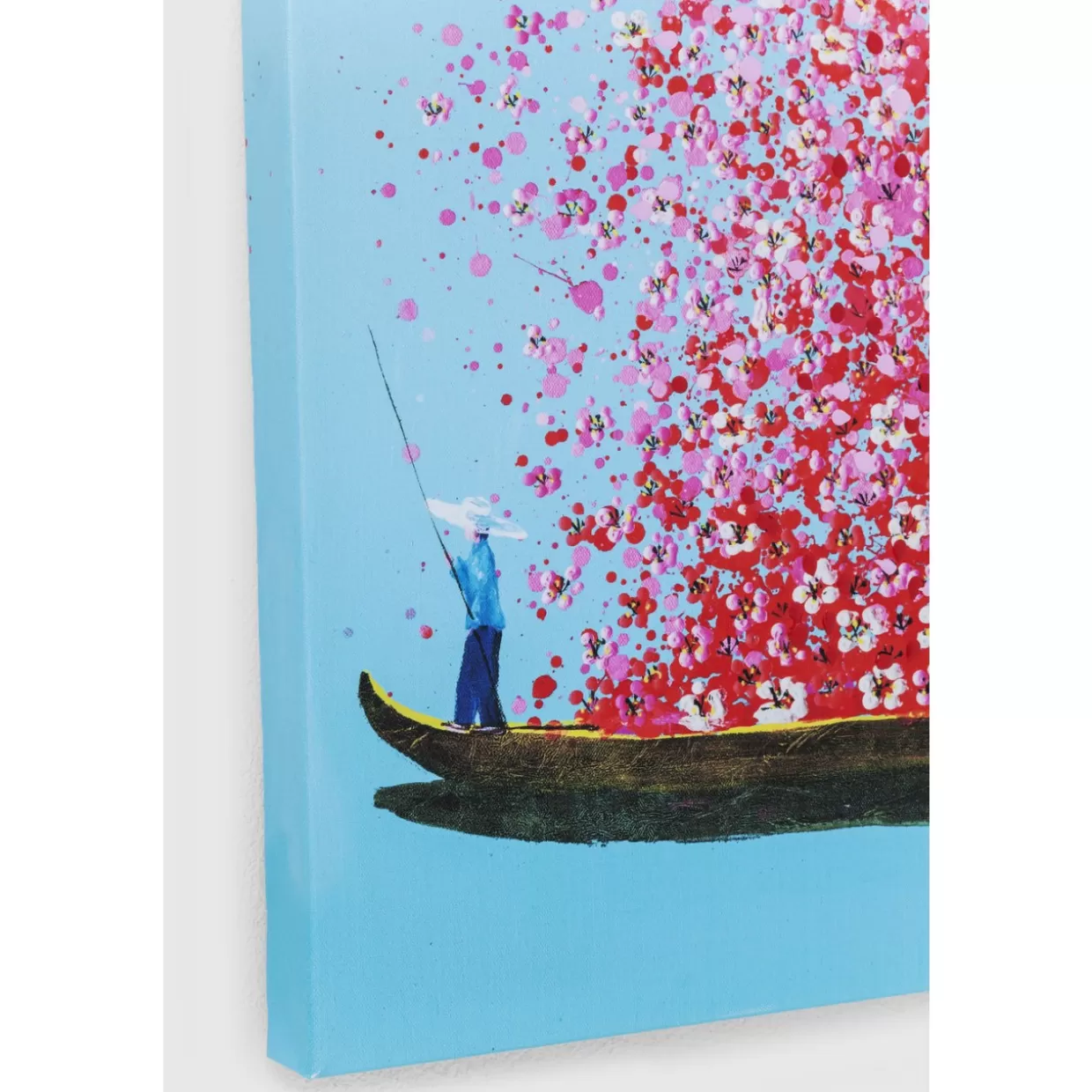 KARE Design Quadro Decorativo | Nave Fioritura in Tonalità Blu e Rosa, Formato 80x100 cm