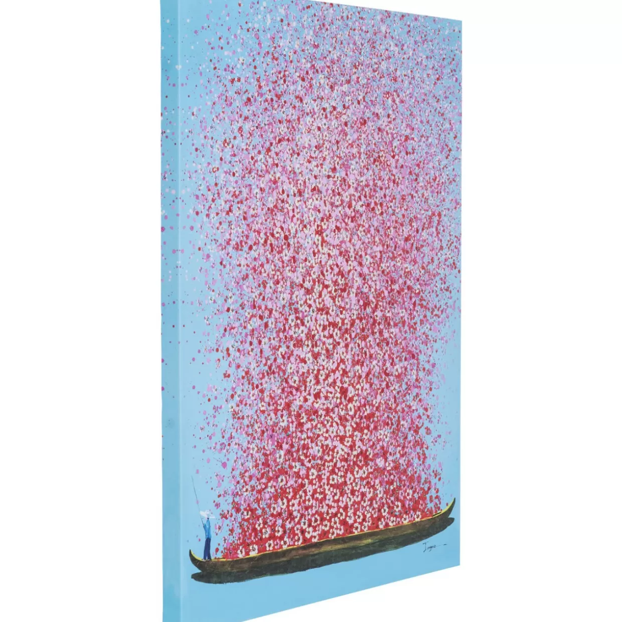 KARE Design Quadro Decorativo | Nave Fioritura in Tonalità Blu e Rosa, Formato 80x100 cm