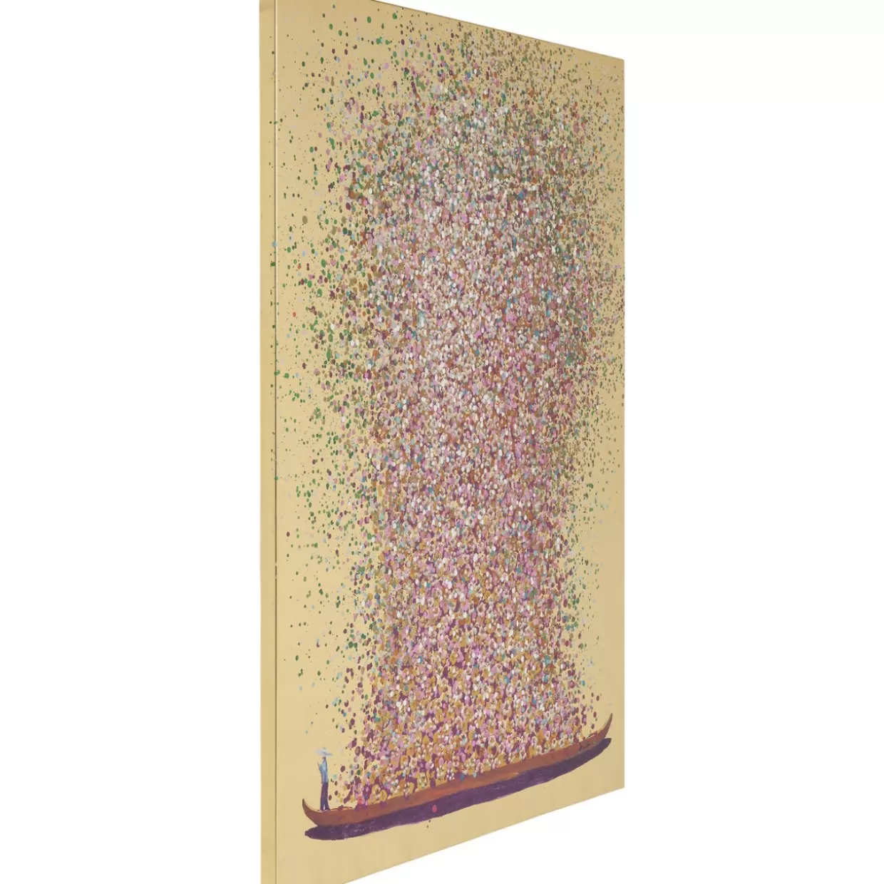 Quadro Decorativo KARE Design - Nave dei Fiori Delicata in Tonalità Oro Rosa, Dimensioni 100x80 cm per Arredamento Moderno