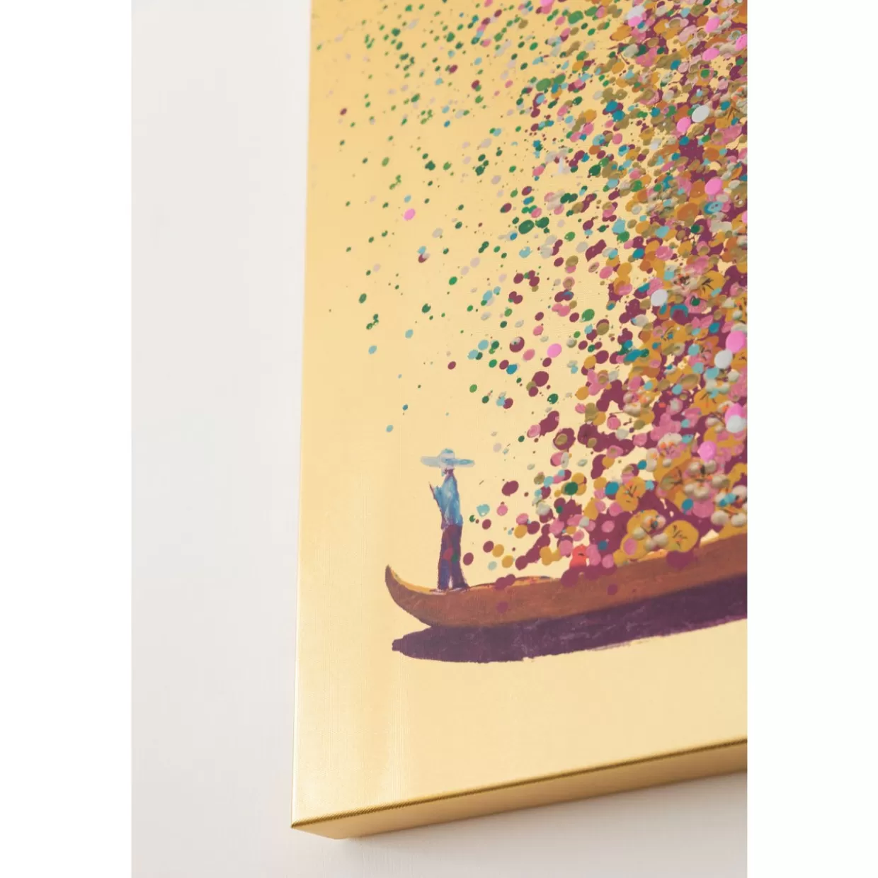 Quadro Decorativo KARE Design - Nave dei Fiori Delicata in Tonalità Oro Rosa, Dimensioni 100x80 cm per Arredamento Moderno