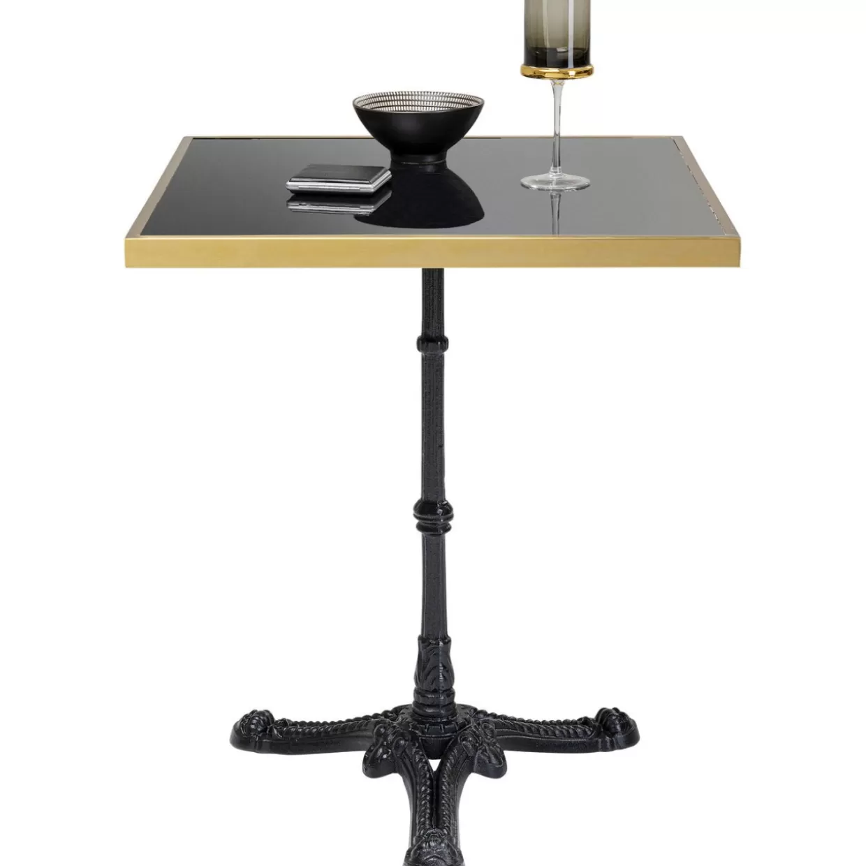 Tavolo Quadrato Design KARE per Bistrot - Struttura Moderna in Nero Opaco 60x60 cm, Ideale per Caffetterie e Arredi Contemporanei