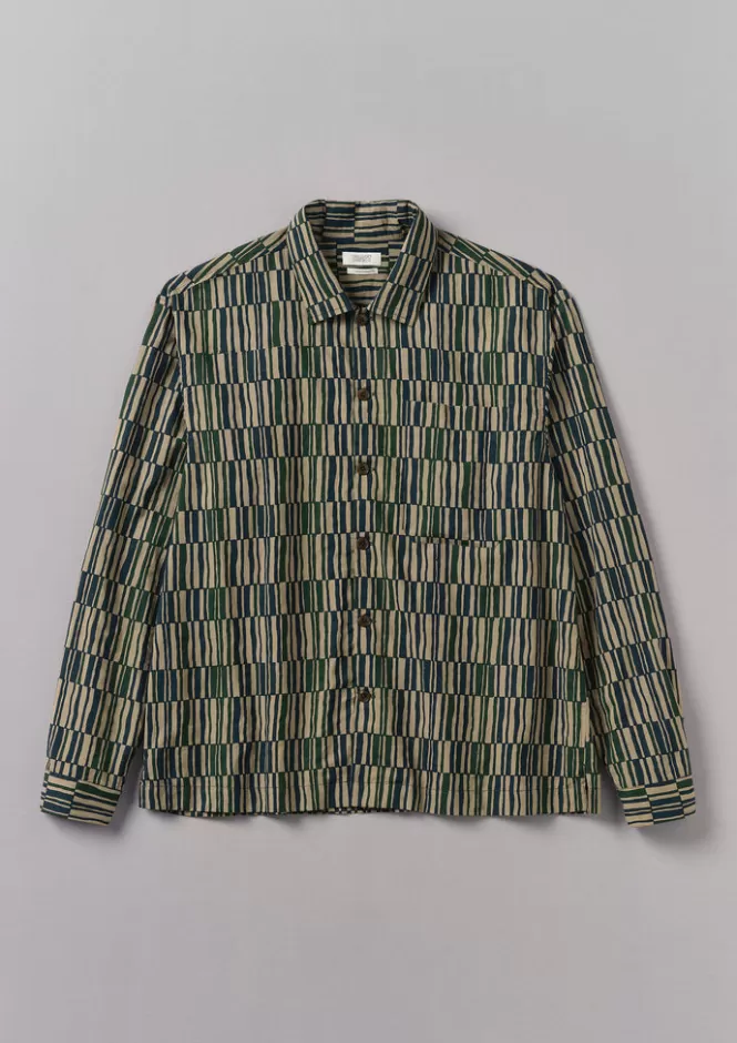 Camicia Casual con Stampa Artigianale a Blocchi e Motivo Quadri Irregolare - Prezzo Accessibile con Tocco Bohemien