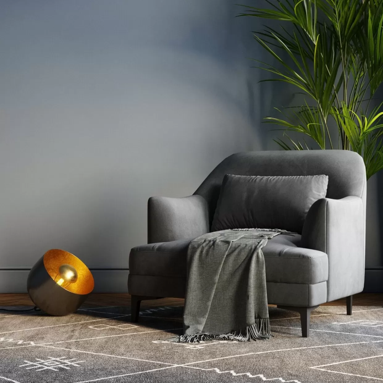 Lampada da Terra Moderna Apollon Smooth Nero - Design Elegante KARE, Ø28 cm per Interni