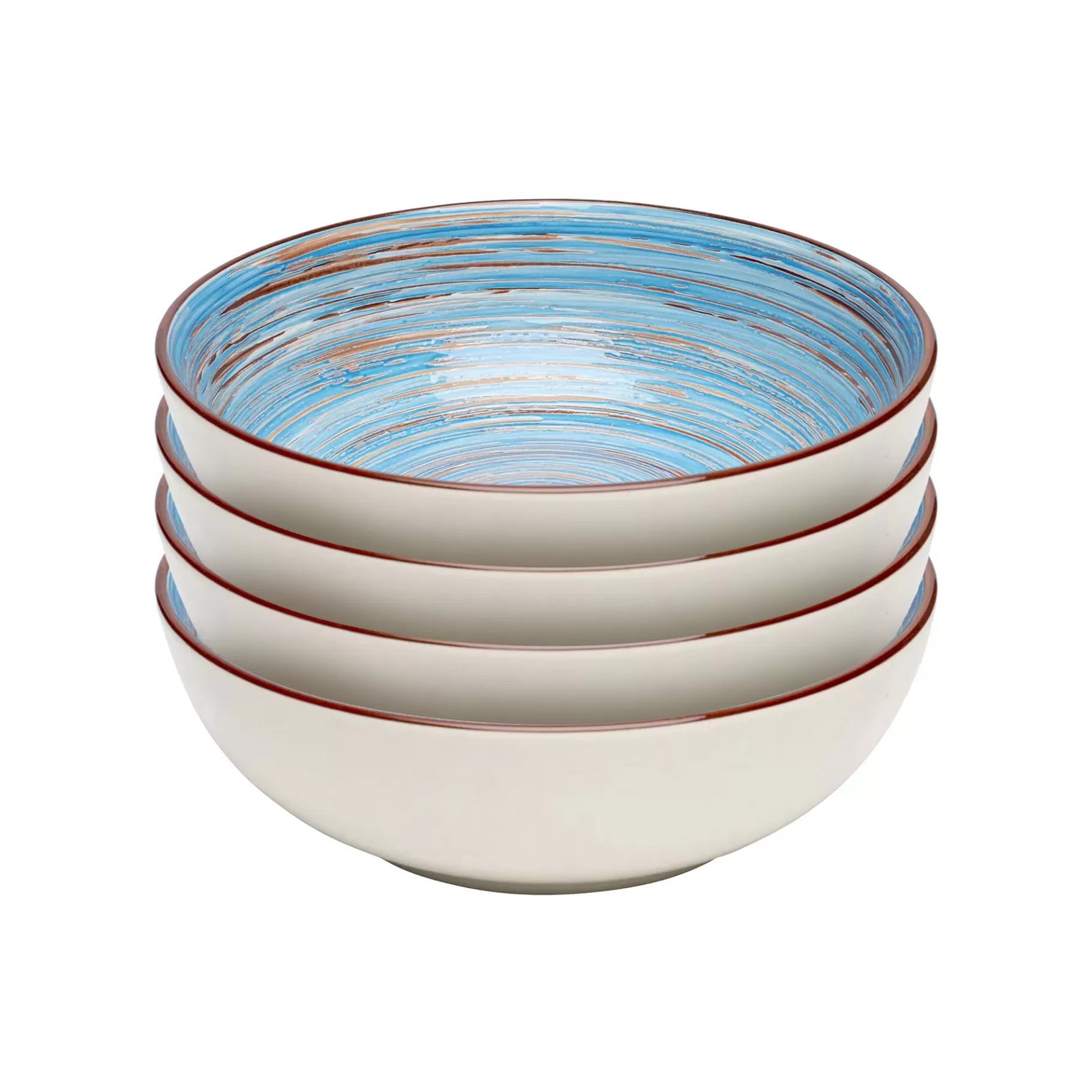 Online Bols Swirl Blue 22cm Set De 4   Vaisselle