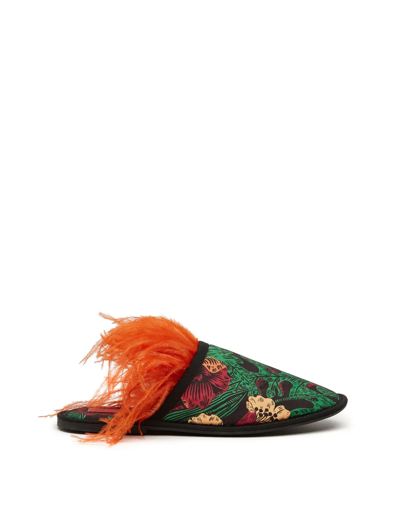 Lussuose Pantofole Boudoir La DoubleJ - Edizione Giardino Notturno in Faille Elegante  
Confortevoli Ciabatte da Camera con Design Floreale - Collezione Notturna di DoubleJ