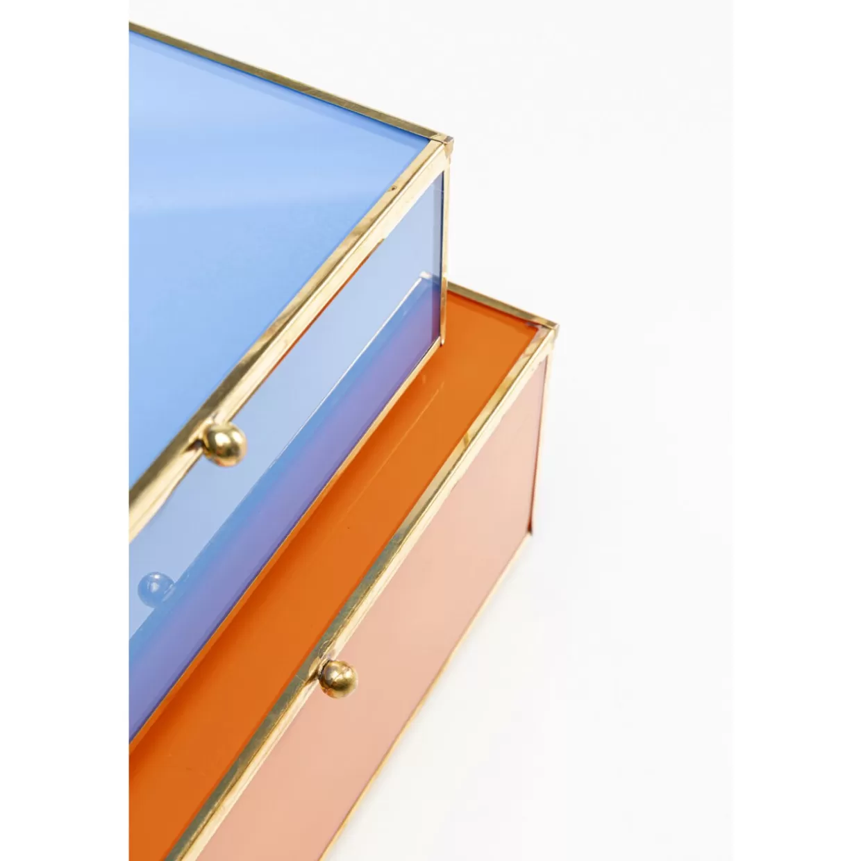 KARE Design - Organizzatori eleganti Neomi in arancione e blu pastello, set da 2 contenitori per la casa