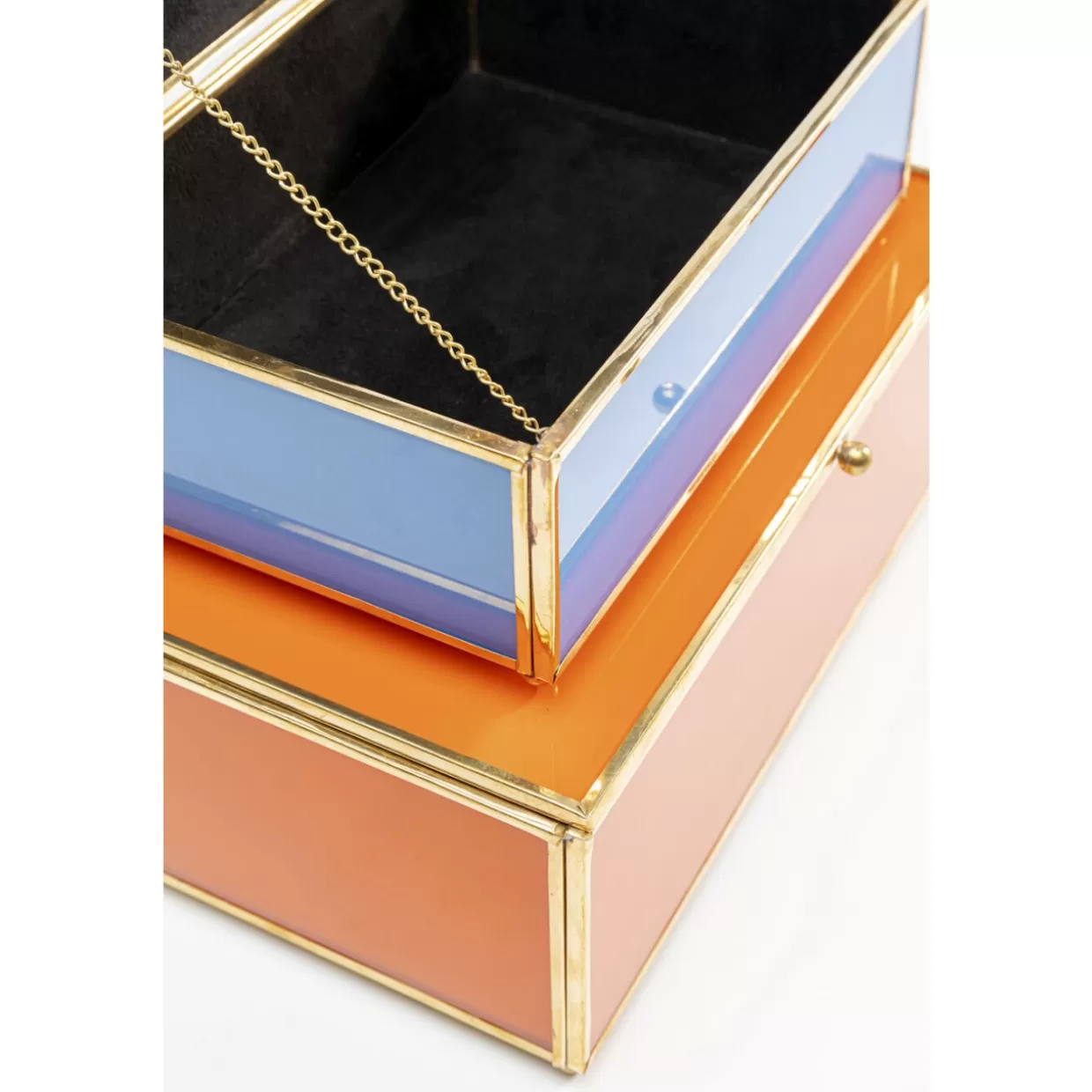 KARE Design - Organizzatori eleganti Neomi in arancione e blu pastello, set da 2 contenitori per la casa