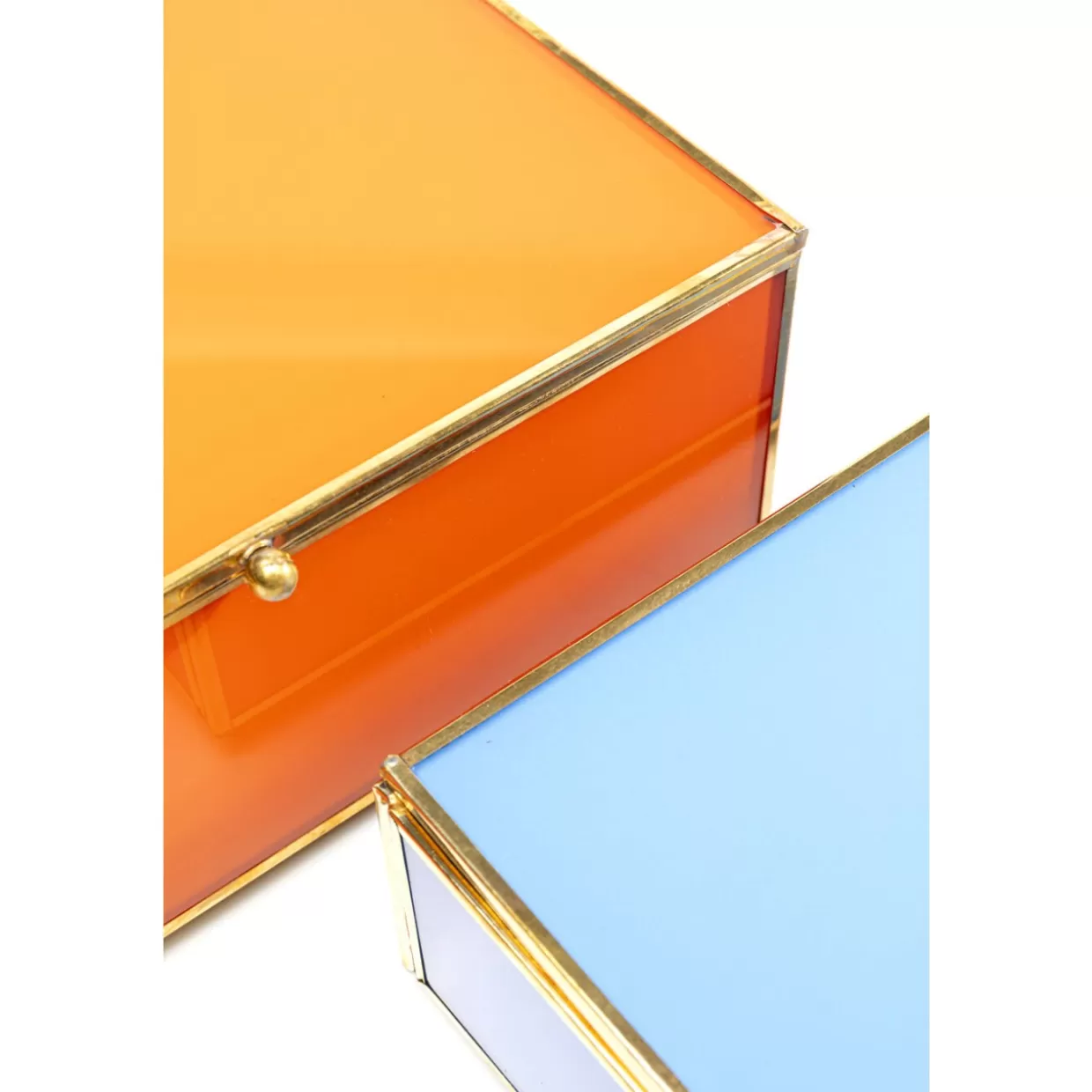 KARE Design - Organizzatori eleganti Neomi in arancione e blu pastello, set da 2 contenitori per la casa