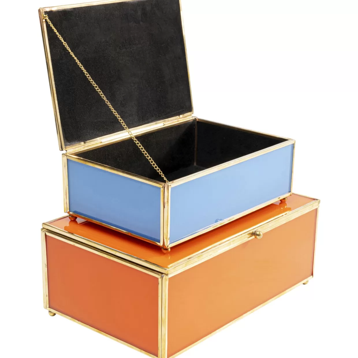 KARE Design - Organizzatori eleganti Neomi in arancione e blu pastello, set da 2 contenitori per la casa