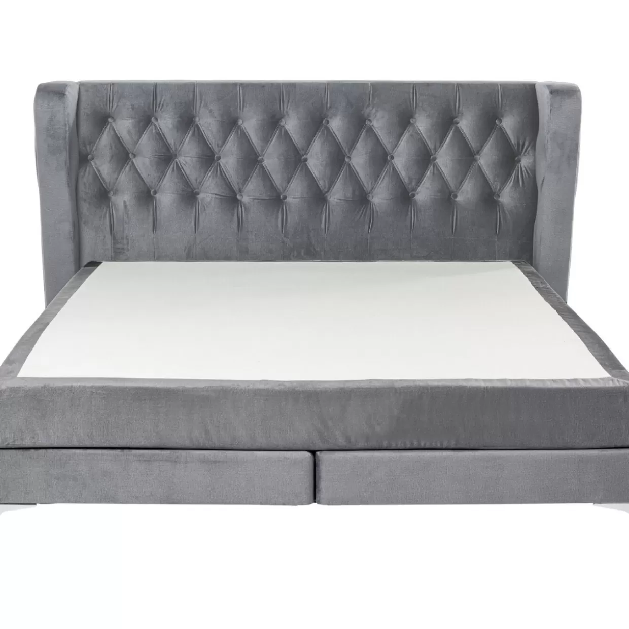 Letto Matrimoniale Benito Moon Grigio Luna 160x200 - Struttura Boxspring Elegante di KARE Design
