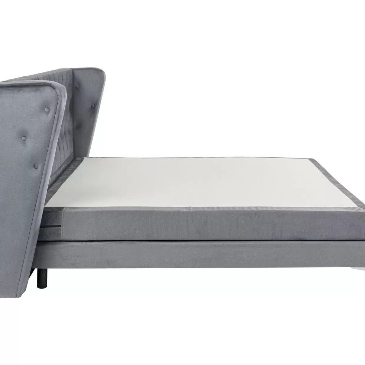 Letto Matrimoniale Benito Moon Grigio Luna 160x200 - Struttura Boxspring Elegante di KARE Design