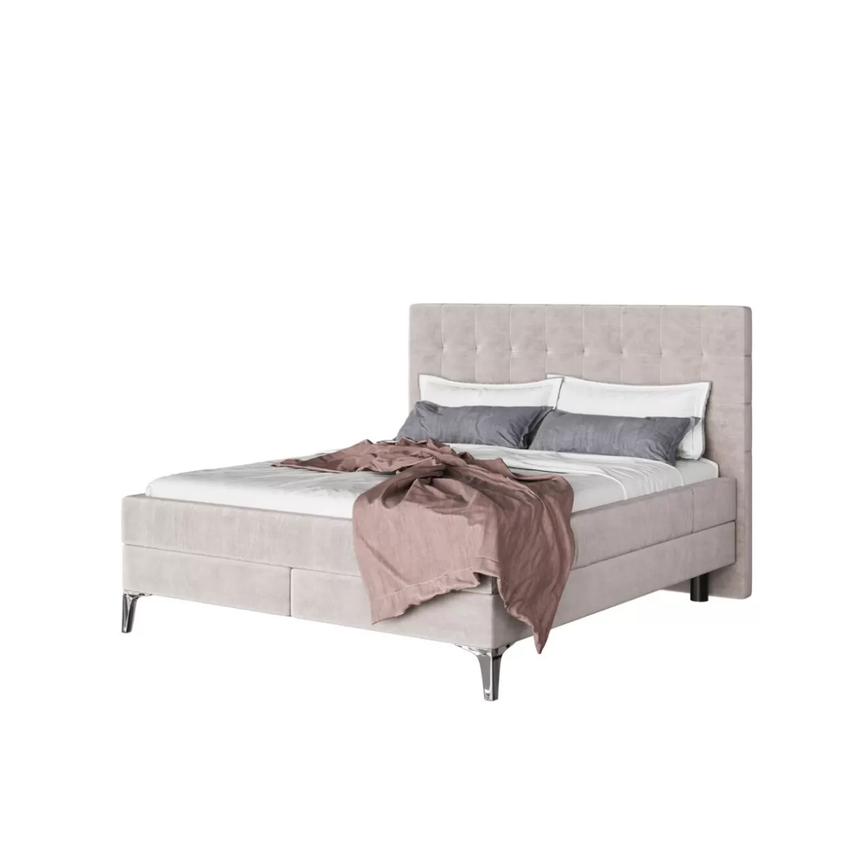 KARE Design Letto Boxspring Benito Star - Struttura Elegante in Crema 180x200 cm