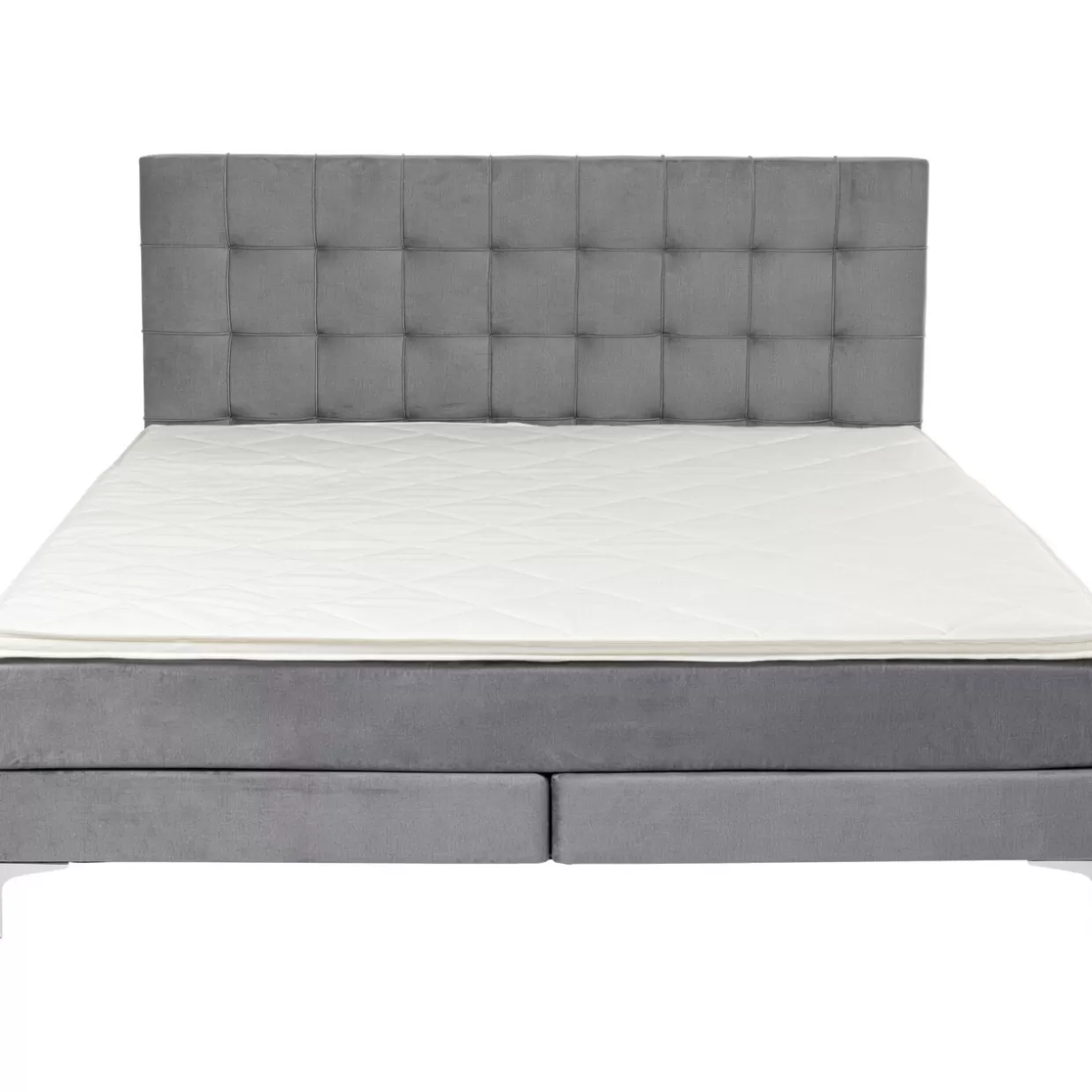Letto Matrimoniale Benito Star in Grigio Antracite 180x200 cm - Struttura Boxspring con Rivestimento Premium