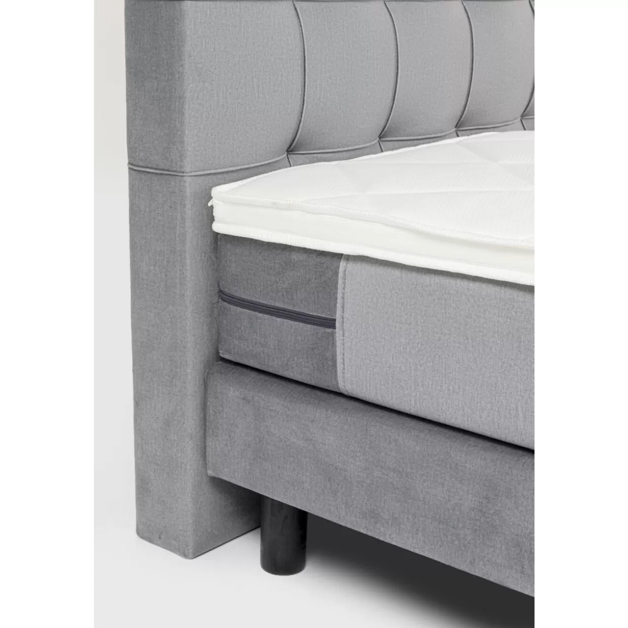 Letto Matrimoniale Benito Star in Grigio Antracite 180x200 cm - Struttura Boxspring con Rivestimento Premium