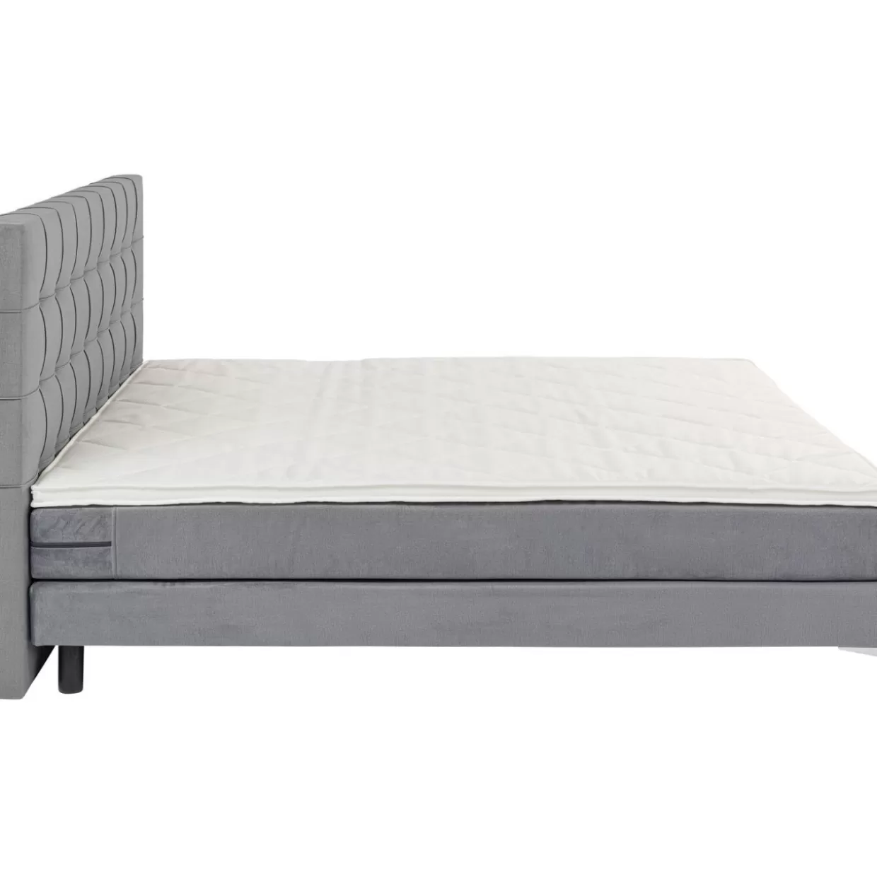 Letto Matrimoniale Benito Star in Grigio Antracite 180x200 cm - Struttura Boxspring con Rivestimento Premium