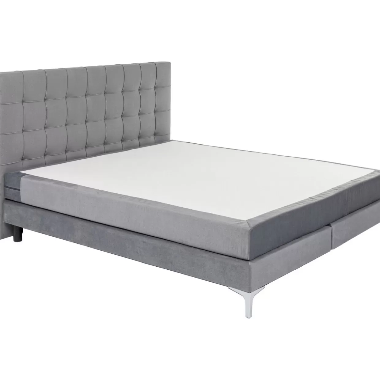 Letto Matrimoniale Benito Star in Grigio Antracite 180x200 cm - Struttura Boxspring con Rivestimento Premium