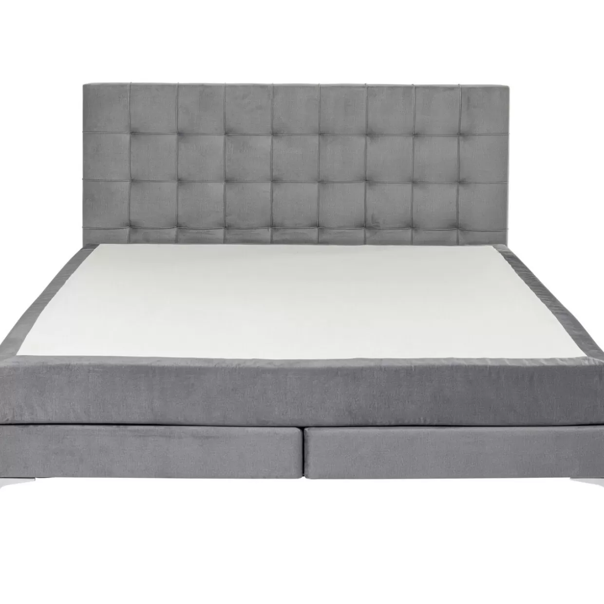 Letto Matrimoniale Benito Star in Grigio Antracite 180x200 cm - Struttura Boxspring con Rivestimento Premium