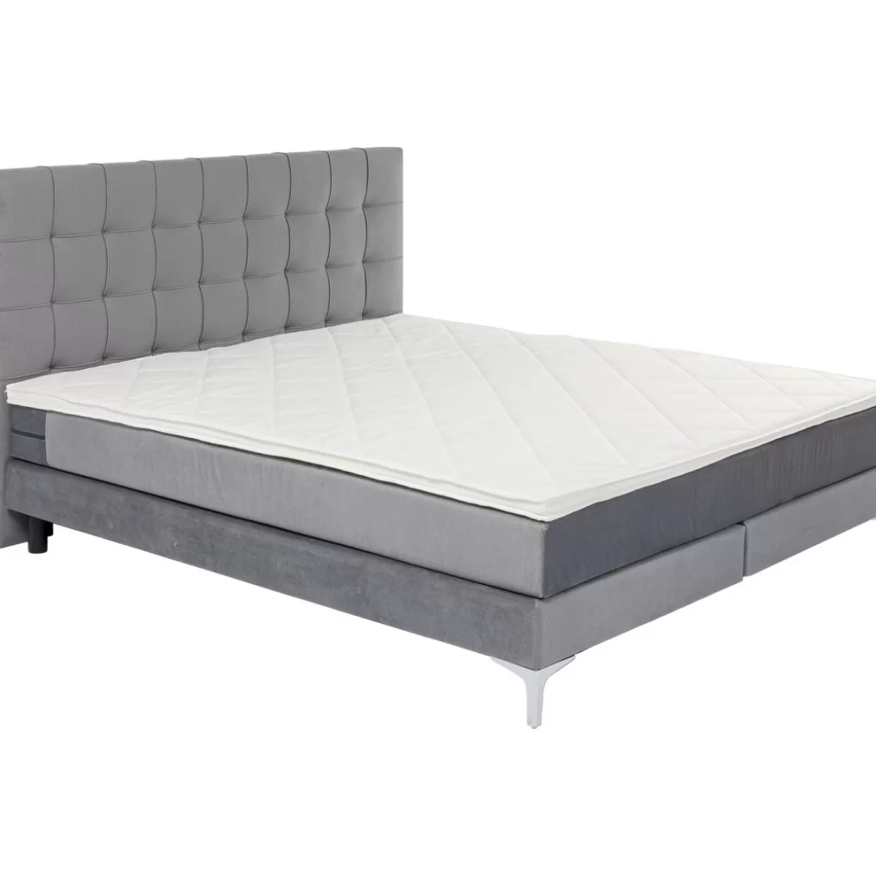 Letto Matrimoniale Benito Star in Grigio Antracite 180x200 cm - Struttura Boxspring con Rivestimento Premium