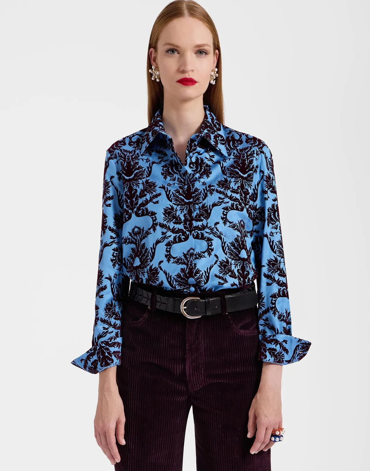 Camicia Ragazzo Vaudeville in Tessuto Jacquard Azzurro Chiaro - Collezione Outlet La DoubleJ