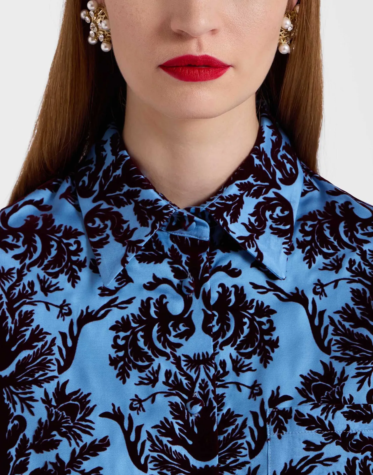 Camicia Ragazzo Vaudeville in Tessuto Jacquard Azzurro Chiaro - Collezione Outlet La DoubleJ