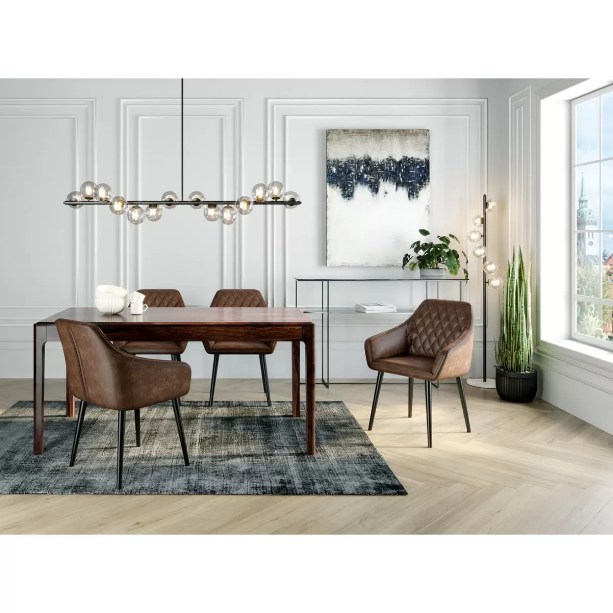 Tavolo design KARE in noce Brooklyn - Formato elegante 160x80 cm per ambienti raffinati