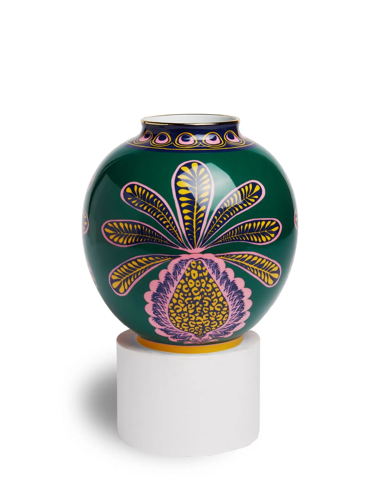 La DoubleJ - Vaso Bolla con Design Originale Ananas Verde in Ceramica Pregiata - Acclamata Collezione Estiva