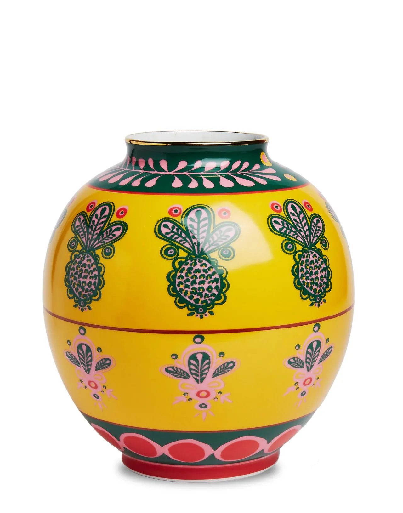 Vaso artistico La DoubleJ in porcellana - Edizione limitata Ananas Giallo con effetto bolle
