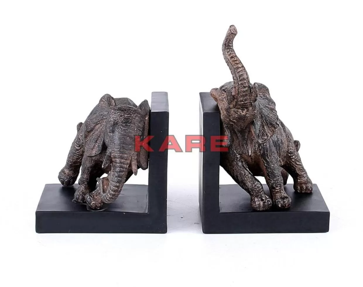 KARE Design - Fermalibri Elefanti in Tessuto, 25 cm - Coppia per Arredamento Moderno